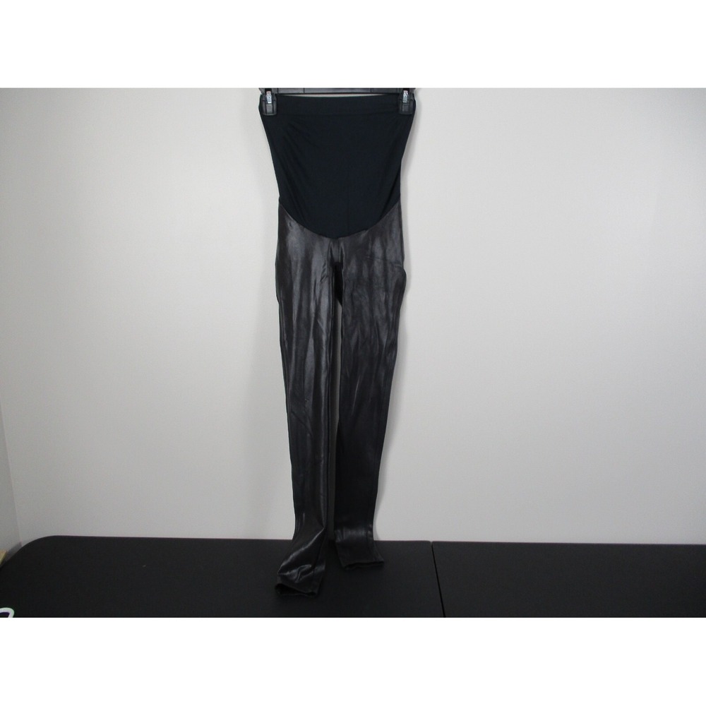 SPANX Mama Faux Leather Leggings Maternity XS Black - Picture 1 of 9